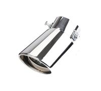 CRJIMX 6-Color 63mm Car Tailpipe Modification Universal Stainless Steel Muffler Tailpipe Cover Decoration Single Exhaust Pipe(Silver,Bend)