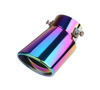 CRJIMX 6-Color 63mm Car Tailpipe Modification Universal Stainless Steel Muffler Tailpipe Cover Decoration Single Exhaust Pipe(Multicolor,Bend)