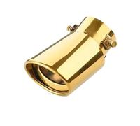 CRJIMX 6-Color 63mm Car Tailpipe Modification Universal Stainless Steel Muffler Tailpipe Cover Decoration Single Exhaust Pipe(Gold,Bend)