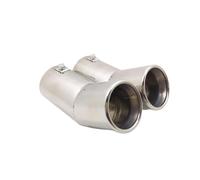 CRJIMX 61mm Car Exhaust Pipe Suitable For VW For Bora For Golf 4 For Jetta Double-Pipe Stainless Steel Muffler Tail Throat Decoration(Silver)