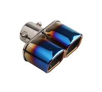 CRJIMX 63mm Car Dual Exhaust Tip Inlet Double-Barrel Rear Exhaust Tip Tail Pipe Muffler Outlet Stainless Steel Car Accessories(Square)