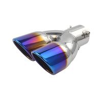 CRJIMX 63mm Car Dual Exhaust Tip Inlet Double-Barrel Rear Exhaust Tip Tail Pipe Muffler Outlet Stainless Steel Car Accessories(Round)