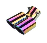 CRJIMX 64mm Universal Double Pass Exhaust Pipe Tip Exhaust Silencer Muffler Tip Stainless Steel Pipe Trim Modified Exhause Tail Pipe(Multi-color)