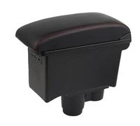 CRJIMX Armrest Box Center Console Storage Box Decoration Accessories Leather For R&enault For Duster For Dacia For Duster 2019 2020 2021 2022(B1 Black red 3USB)