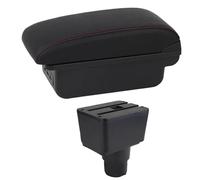 CRJIMX Armrest Box For F&ord For Ecosport 2018 2019 2020 2021 Leather Arm Rest Center Console Storage USB Car Accessory(C1 Red Line)