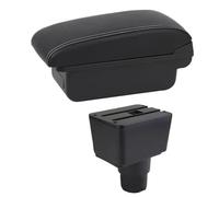 CRJIMX Armrest Box For F&ord For Ecosport 2018 2019 2020 2021 Leather Arm Rest Center Console Storage USB Car Accessory(B1 White Line)