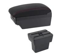 CRJIMX Armrest Box For N&issan For Note E-Power Epower 2019 For N&issan For Note Centre Console Storage Box USB LED Arm Rest Accessory(E1 Red Line)