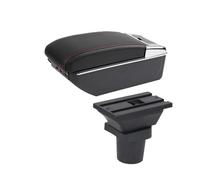 CRJIMX Armrest Box For Toyota For Yaris 3 Hybrid For Yaris For Vitz Car Armrest Box Interior Retrofit Central Storage Box(C1 red line 7USB)