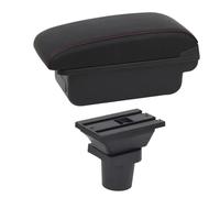 CRJIMX Armrest Box For Toyota For Yaris 3 Hybrid For Yaris For Vitz Car Armrest Box Internal Modification USB Charging Car Accessories(B1 Red Line)