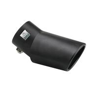 CRJIMX Automobile Exhaust Muffler Tip Single Outlet Round Stainless Steel Rear Rear Chrome Plated Round Exhaust Muffler Modified Automo(BLACK,Bend)