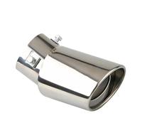 CRJIMX Automobile Exhaust Muffler Tip Single Outlet Round Stainless Steel Rear Rear Chrome Plated Round Exhaust Muffler Modified Automo(Silver,Bend)