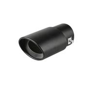 CRJIMX Automobile Exhaust Muffler Tip Single Outlet Round Stainless Steel Rear Rear Chrome Plated Round Exhaust Muffler Modified Automo(BLACK,Straight)