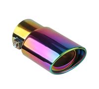 CRJIMX Automobile Exhaust Muffler Tip Single Outlet Round Stainless Steel Rear Rear Chrome Plated Round Exhaust Muffler Modified Automo(Multicolor,Straight)