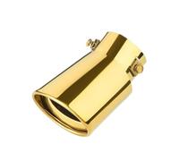 CRJIMX Automobile Tailpipe Tailpipe Exhaust Hood Stainless Steel Muffler Flue Muffler Universal Exhaust Pipe Air Intake 63mm(Gold,Bend)