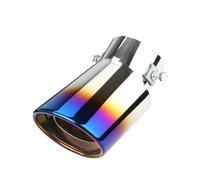 CRJIMX Automobile Tailpipe Tailpipe Exhaust Hood Stainless Steel Muffler Flue Muffler Universal Exhaust Pipe Air Intake 63mm(Blue,Bend)