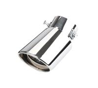 CRJIMX Automobile Tailpipe Tailpipe Exhaust Hood Stainless Steel Muffler Flue Muffler Universal Exhaust Pipe Air Intake 63mm(Silver,Bend)