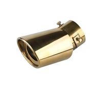 CRJIMX Car Accessories For Automobile Exhaust Pipe Sleeve For Tail Throat For Muffler Tip Gold Silencing Universal 63mm Stainless Steel Modified Exhaust Pipe(Gold,Curved)