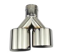 CRJIMX Car Accessories Stainless Steel And Bright Face Without Marked Y-type Double Outlet Straight Edge Exhaust Pipe Tailpipe(57mm out 89mm6)