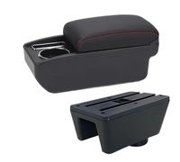 CRJIMX Car Armrest Auto Storage Box Retrofit Parts Interior Car Accessories For Seat For Ibiza For Ibiza 6j For Ibiza 6L(C1 Black red NO USB)