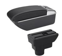 CRJIMX Car Armrest Backrest Interior Retrofit Part Storage Box Accessorie For Opel For Corsa D Armrest Box For Opel For Corsa(D3 Black white NoUSB)