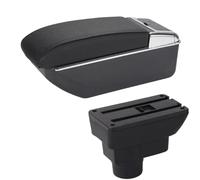 CRJIMX Car Armrest Backrest Interior Retrofit Part Storage Box Accessorie For Opel For Corsa D Armrest Box For Opel For Corsa(D2 Black line No USB)