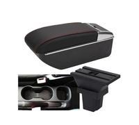 CRJIMX Car Armrest Box Arm Car Storage Box Accessories For C&hevrolet For Trax For Tracker 2015 2016 2017 2018(D1 Black red No USB)