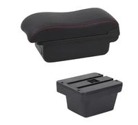CRJIMX Car Armrest Box For Chery For Tiggo 3X For Tiger 2 Leather Arm Rest Center Console Storage Box(B2 Red Line)