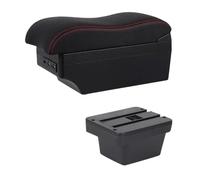 CRJIMX Car Armrest Box For Chery For Tiggo 3X For Tiger 2 Leather Arm Rest Center Console Storage Box(E2 Red Line)