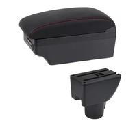 CRJIMX Car Armrest Box For Hyundai For GETZ Car Armrest Box Storage Box Retrofit Car Accessories(E1 Red Line)