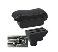 CRJIMX Car Armrest Box For Opel For Corsa D Central Armrest Box For Opel For Corsa Curved Surface Leather Car Storage Box(A3 Black white NO USB)