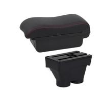 CRJIMX Car Armrest For Peugeot 208 2012 2013 2014 2015 2016 2017 2018 Storage Box Retrofit Parts Interior Car Accessories(A1 Black red NO USB)