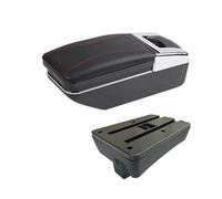 CRJIMX Car Armrest For Peugeot 307 Armrest Box For Peugeot 307 CC Convertible Storage Box Interior Retrofit Car Accessories(A red line NO USB)