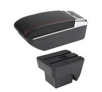 CRJIMX Car Armrest For Seat For Ibiza Armrest Box For Ibiza 6j For Ibiza 6L 2018-2025 Auto Storage Box Retrofit Interior(B1 red line NO USB)