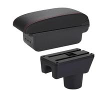 CRJIMX Car Armrest Storage Box Car Accessories For Mitsubishi For Attrage For Mirage Armrest Box For Space Star(B1 Black red 3USB)