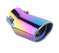 CRJIMX Car Exhaust Muffler Tip Round Stainless Steel Pipe Chrome Exhaust Tail Tip Pipe Silver Car Accessories Universal Inlet 60mm(Bend)