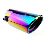 CRJIMX Car Exhaust Muffler Tip Round Stainless Steel Pipe Chrome Exhaust Tail Tip Pipe Silver Car Accessories Universal Inlet 60mm(Straight)