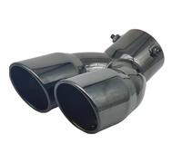 CRJIMX Car Exhaust Pipe Tip Double Outlet Muffler Tip Tail Pipe For Universal Stainless Steel Exhaust System Inlet 63mm 76mm(63MM Curved)