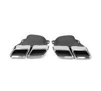 CRJIMX Car Quad Exhaust Tip Stainless Steel For Mercedes For Benz C63 W205 C200 C300 C180 C260 2015+ Muffler Tips Tailpipe Nozzle(Silver)
