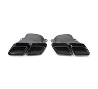 CRJIMX Car Quad Exhaust Tip Stainless Steel For Mercedes For Benz C63 W205 C200 C300 C180 C260 2015+ Muffler Tips Tailpipe Nozzle(BLACK)