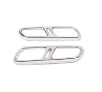 CRJIMX Car Styling Exhaust Pipe Cover Tail Throat Frame Body Accessories Exterior Sticker For Range Rover Sport L461 2023 +(Silver)