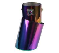 CRJIMX Car Universal Curved Style Tailpipe Blue Stainless Steel Decorative Modification Accessory Full Color Curved Muffler