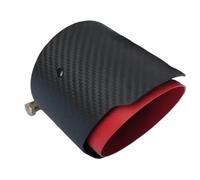 CRJIMX Carbon Fiber Tail Throat 80mm Inlet 101mm Outlet Straight-Sided Matte Exhaust Pipe Tip For Mazda CX5 CX4(RED)