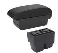 CRJIMX Central Armrest Box For F&ord For Fiesta MK7 Car Armrest 2009-2017 For F&ord For Fiesta Armrest Box Storage Box(B2 black line 3USB)