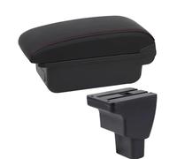 CRJIMX Central Storage Box Interior Retrofit Parts Car Accessories For Hyundai I10 Armrest Box For Hyundai For Hb20(A1 red line No USB)