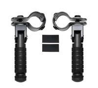 CRJIMX CNC Aluminum Motorcycle Part Universal Pedals Folded Footrest Footpeg Motorcycles Scooters Bicycle Accessory 23-27mm Clamp(BLACK)