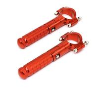 CRJIMX CNC Aluminum Universal Motorcycle Part Clamp Pedal 90Degree Fixed Folding Passenger Pedal Rear Front Footpeg(Orange)