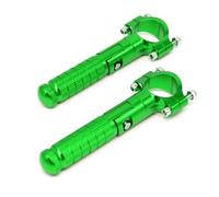 CRJIMX CNC Aluminum Universal Motorcycle Part Clamp Pedal 90Degree Fixed Folding Passenger Pedal Rear Front Footpeg(Green)