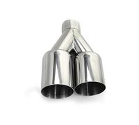 CRJIMX Double Exhaust Tip Stainless Steel Straight Edge Polished Silver Welding Muffler Tail Pipe(Left)