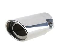 CRJIMX Exhaust Muffler Universal 60mm Car Tip Single Outlet Round Stainless Steel Car Tail Rear Chrome Round Exhaust Pipe Tail Muffler Tip Pipe(Silver)