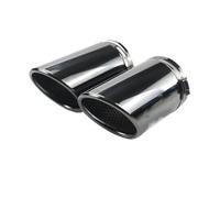 CRJIMX For A6 C6 4F Q7 4L 2005-2010 2011 Accessories Stainless Steel Car Exhaust Pipe Muffler Cover Tail Throat Exterior Refit(BLACK)
